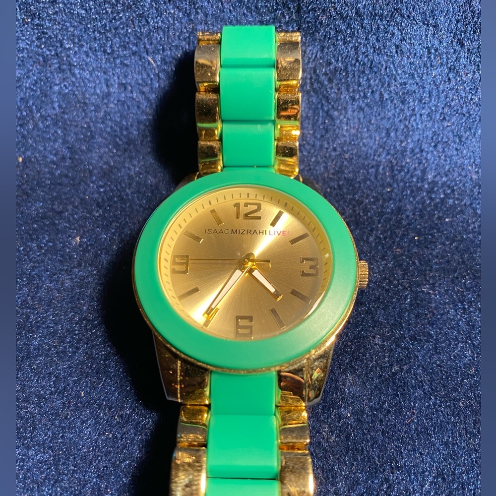 Women’s - Isaac Mizrahi Live watch, in green and gold